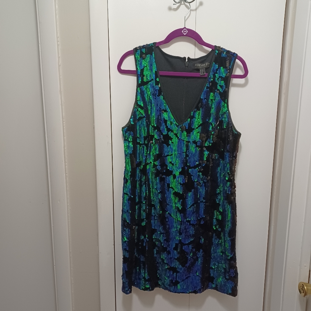 Forever 21 Sequin Green Dress